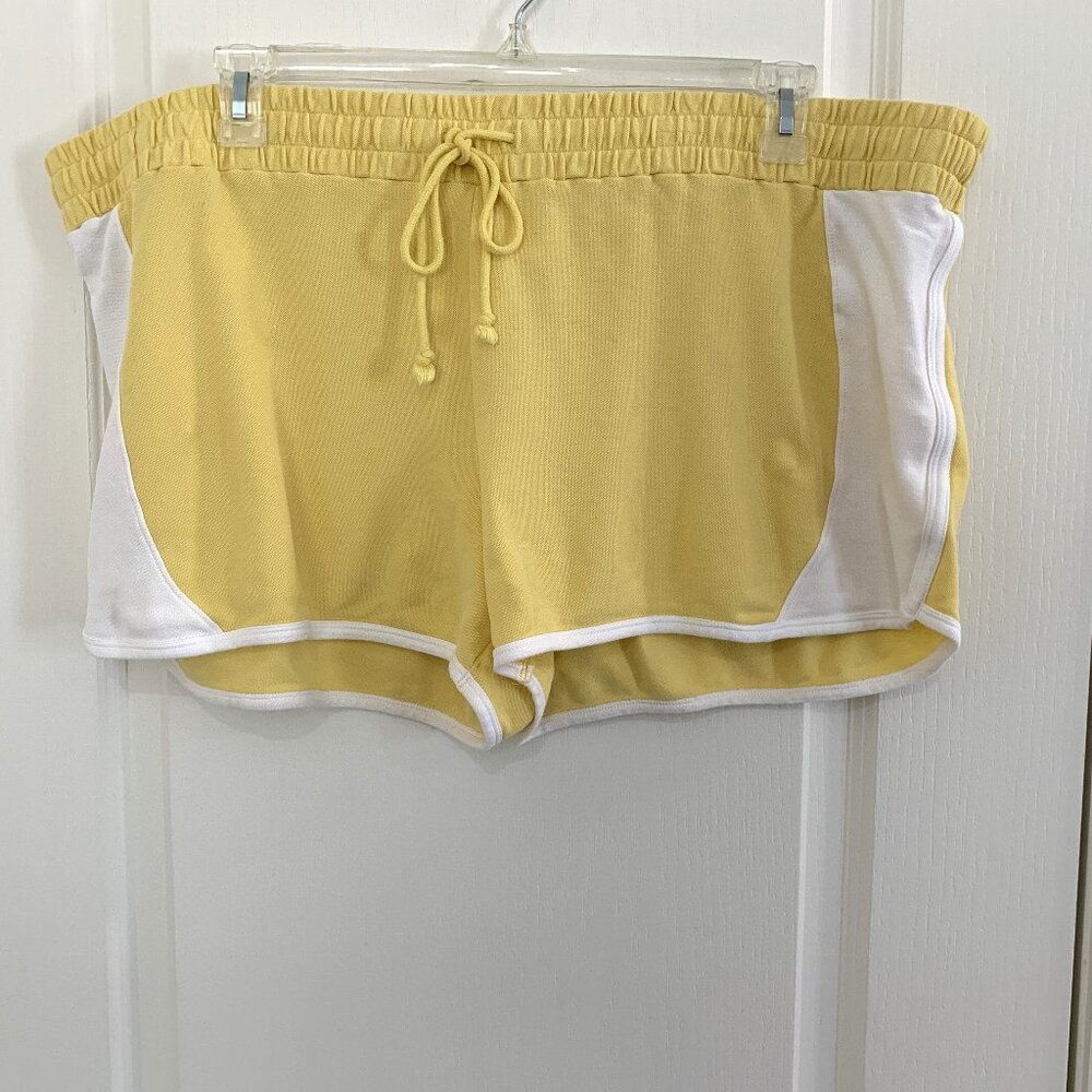 Old Navy Side Stripe Active Shorts Loungewear Cotton Yellow & White Size XXL